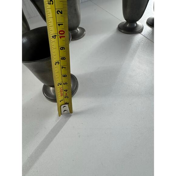 Vintage Gimbels Solid Pewter Small Wine Goblets (READ) Set of 6 - Picture 8 of 8